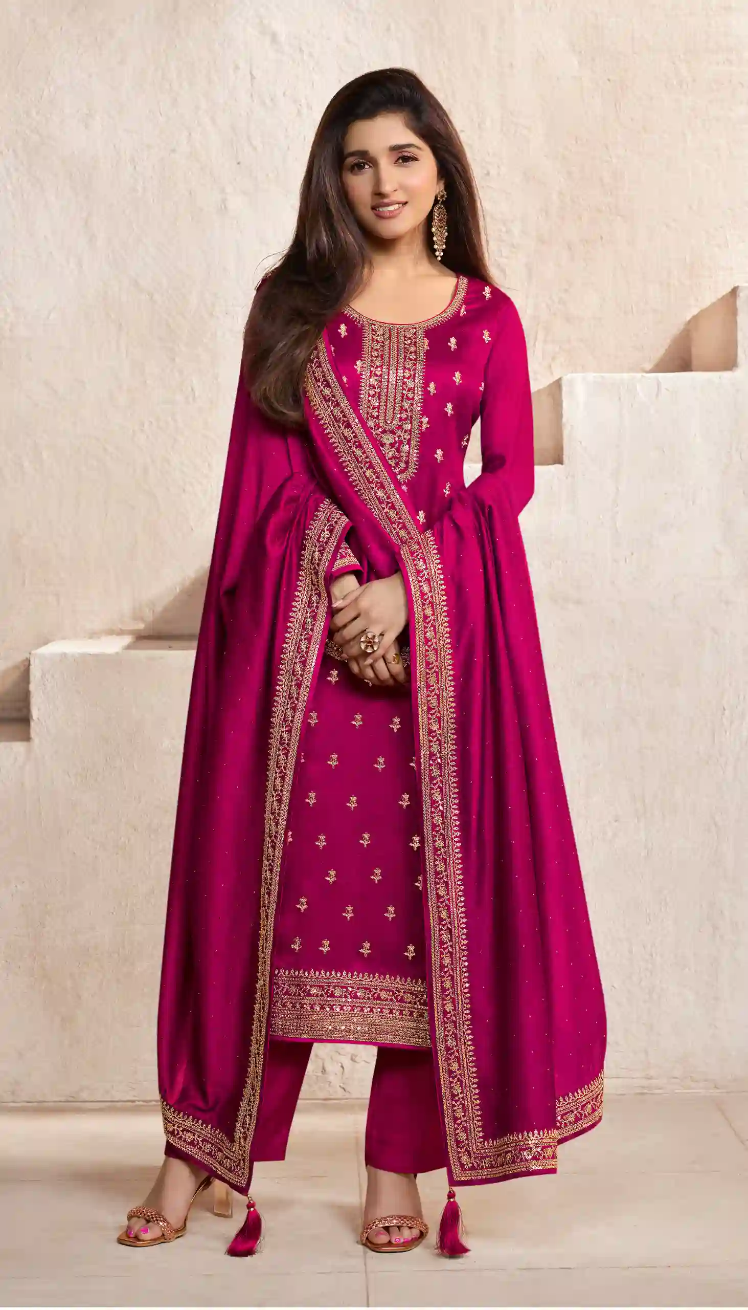 Vinay Fashion Aanchal Hitlit Embroidered Silk Wholesale Designer Salwar Suit Catalog — Wholesale Salwar Suits, MPA wholesale from Surat - Gallery Image 3